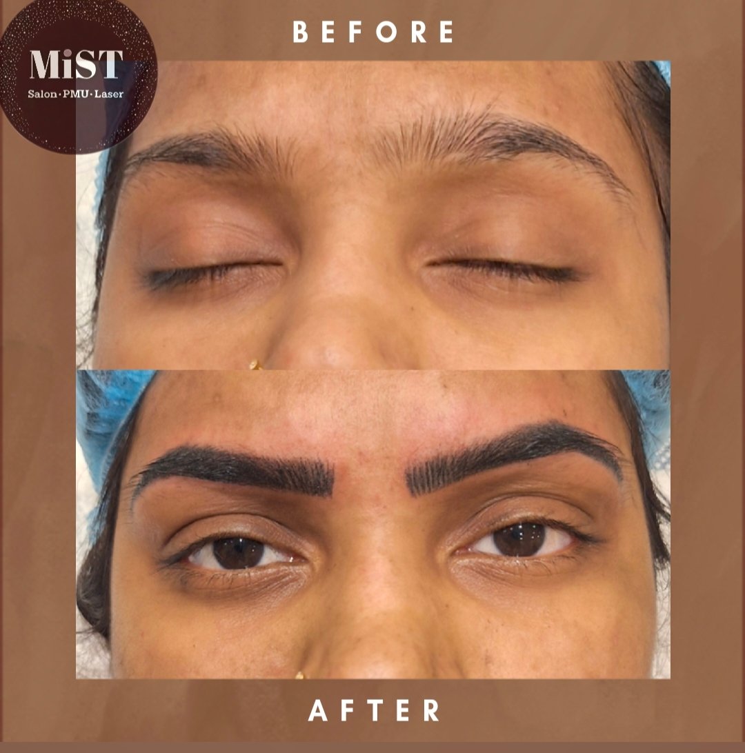 Eyebrow PMU before and after at MiST