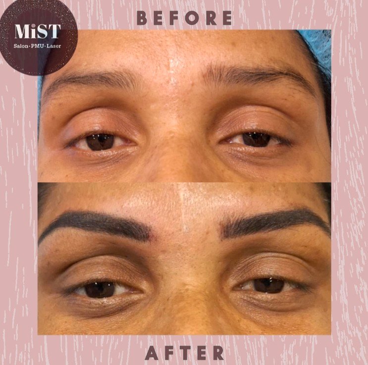 Eyebrow PMU before and after at MiST